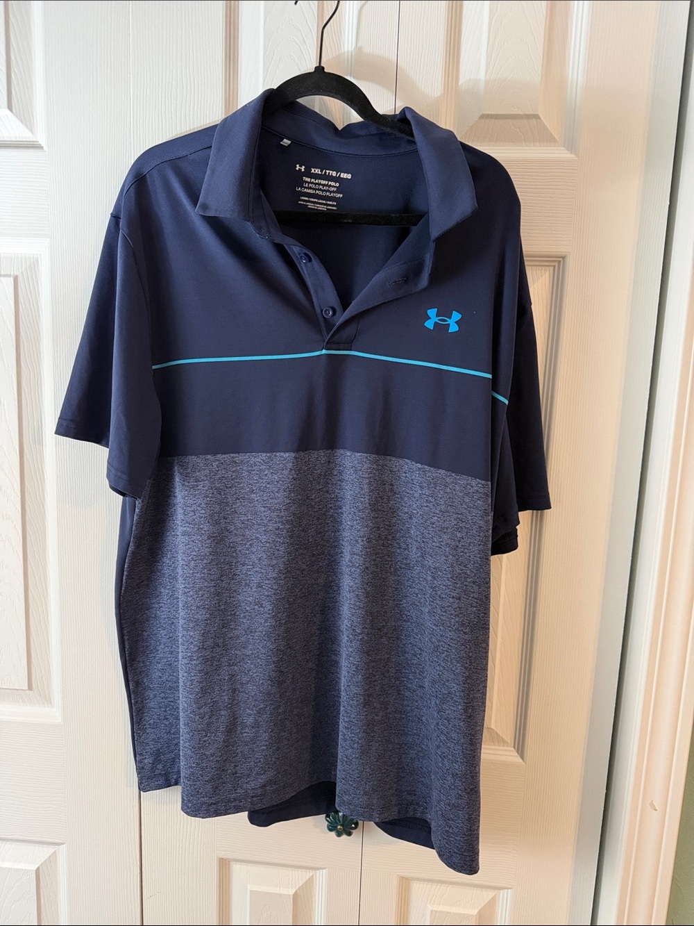 Under Armour Men's Navy and Light Blue Two-Tone Polo